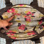 Vera Bradley  Quilted Handbag Purse Brown Floral Interior Top Handle Zip‎ Closure Photo 6