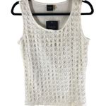 Rafaella Studio Womens Tank Top Crochet Overlay Cotton White S Photo 0