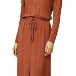 JustFab  Womens Dress XL Maxi Long Sleeve Neutral Clean Girl Minimalist Boho Chic Photo 0