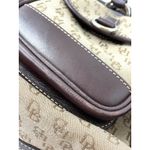 Dooney & Bourke Brown Tan DB Double Pocket Tote Satchel Purse Removable Strap Photo 4