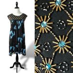 Anthropologie Moulinette Soeurs Lydia Swing Dress Size 2 XS Beaded Art Deco Photo 2