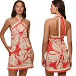 Hutch  Baker Halter Mini Dress Coral Floral Size 8 NWT Photo 3