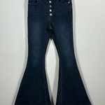 Altar'd State Altar’d State Button Front High Rise Flare Bell Bottom Raw Hem Women Jeans Small Photo 0