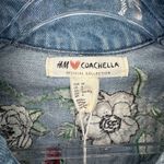 H&M x Coachella Festival Jean Jacket Womens 4 Blue Denim Embroidered NEW Photo 5