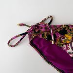 Swim Systems Black Purple Ivory Side Tie Madrid Bikini Bottom NWT Small Mandala Photo 1