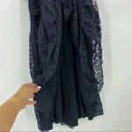 DKNY  Donna Karan Black Lace V Neck Pleated Fit Flare Formal Dress Women’s Size 8 Photo 11