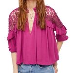 Free People Raspberry Little Bit of Love Blouse Photo 0