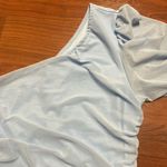 SheIn  SXY One Shoulder Bishop Sleeve Ruched Mesh Bodycon Dress size Med Photo 7