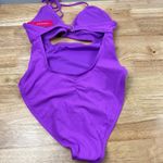 Xhilaration  Juniors' Neon Purple Ribbed U-Neck One Piece Swimsuit - Small - NWT Photo 5