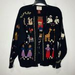 Susan Bristol Vintage 2 by 2 Noah’s Ark hand knit wool sweater womens size large Photo 0