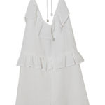 Blue Blush  White Ruffled Halter Romper Size Medium White Short Romper Photo 0