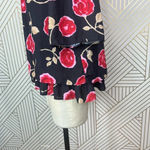 Kate Spade Hazy Rose Double Layer Top In Black Floral Print Size Small Photo 7