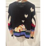 Vintage IVY Knit Cardigan Sweater Cottage core Teacher Schoolhouse Size S RaRE Black Photo 4