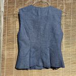 ZARA  Tailored Waistcoat Vest Top Blue 100% Medium Womens Photo 12
