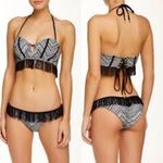 Beach Bunny Crossroads Fringe Cheeky Scrunch Bikini Bottom Black White Size XL Photo 5