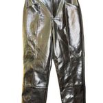 Avec Les Filles  Faux Leather High Waist Crop Wide Leg Pants - Metallic Silver Photo 2