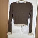 SheIn  Boho Feels long sleeve vneck lace trimmed top shirt NWT Photo 5