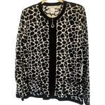Misook  cardigan sweater black & white zip front sz Medium Photo 0