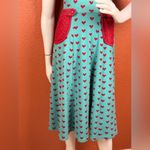 Voodoo Vixen Heart Patterned Dress with Red Accents Size Small. E73 Blue Photo 9