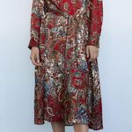 ZARA  paisley print satin shirt dress size XS Photo 1