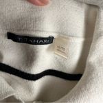 Tahari Size XL White Black Stripe Cropped Boxy Thin Sweater Business Chic Classy Photo 5