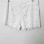 Trina Turk [] Cece White Lace Eyelet Scalloped Hem Mid Rise Shorts Bridal Size 4 Photo 7