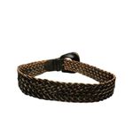 90s Vintage Womens 100% Leather Chunky Braided Elephant Engraved Belt sz M/L Brown Photo 6