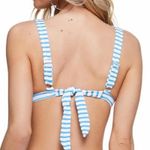 Jessica Simpson  Sunshine Stripe Retro Bikini Top Bluebell Stripe Size L NWT Photo 1