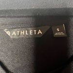 Athleta  Black Boat Neck Long Sleeve Sweatshirt Thumb Holes Stretch Top S Photo 4