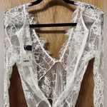 Be Wicked, Long Sleeve Lace Body Suit From Dujor Boutique NWT White Photo 7