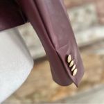 White House | Black Market WHBM Jacket NWT Faux Leather Double Breasted Windsor Wine Chic Glam Vegan Crop M Photo 10