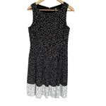 Ralph Lauren LAUREN Womens Dress Size 8 Polka Dot Fit Flare Contrast Hem Classic Photo 2