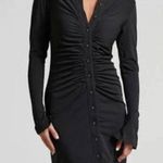 Abercrombie & Fitch NWOT Black Ruched Ribbed Long Sleeve Midi Dress Photo 0