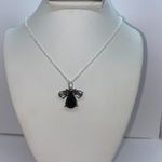 Handmade Silver-Tone Black & Clear Rhinestone Fly Necklace Photo 0