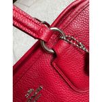 Coach  Red Pebbled Leather Remi Satchel Structured Zip Double Handles Photo 12