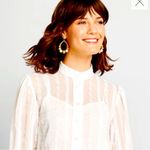 Modcloth  White Sheer Joy Floral Lace Embroidered Mini Shirt Dress M Photo 3