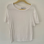 ZARA  Cropped White Short Sleeve Tee Photo 0