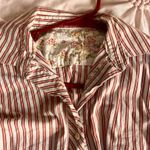 Boutique Red and white pinstriped button down collared shirt  Photo 3