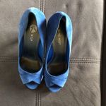 Nine West NWT Royal Blue Leather Suede Heels S7.5 Photo 7