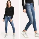 frame denim FRAME LE HIGH SKINNY JEANS WITH BLACK LEATHER  LIKE PIPING SIZE 26 Photo 4