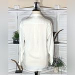 Domani Collection White Satin Long Sleeve Shirt Large Photo 1
