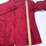 Eileen Fisher  RED Crushed 100% Silk Old Money Classic Designer Blazer Jacket Med Photo 7