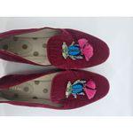 Boden Velvet Beaded Bug Tassel Loafer Flats Burgundy Women Size 41 Purple Photo 1