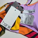 Bar III Women's Multi Vibe Check Banded Bikini Top With Ring XL NWT Photo 5