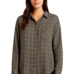 Brandy Melville - Gray Plaid Button Down Shirt Sz OS Photo 0