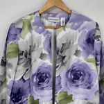 Alfred Dunner Blazer Jacket Womens 14 White Purple Floral Easter Church NEW Photo 1