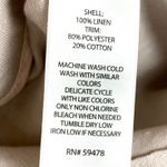 Saint Tropez West Womens Linen Pants Drawstring Waist Fixed Cuffs Tan Size 8 Photo 7