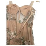 Lulus New Dress Womens Medium Tan Floral Embroidered Midi Bustier Fairytale Days Photo 8