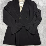 Crisca Blazer Womens 36‎ Black Double Breasted Ruffle Cuff Lined Made Germany Photo 0