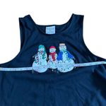 Westbound Christmas Lights Snowman Vintage Embroidered Maxi Dress L Photo 2